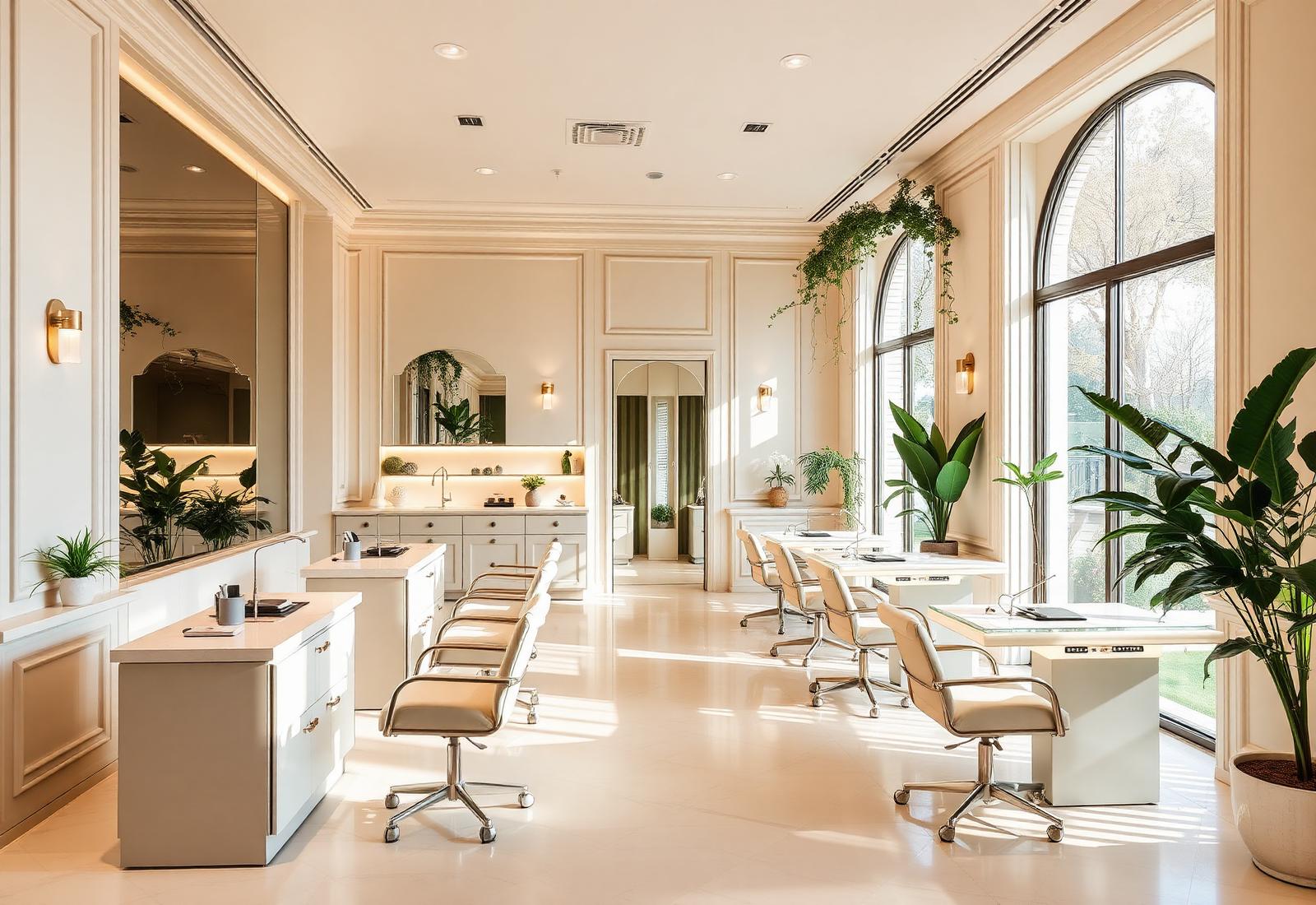 Interior of Arbor Nail Bar luxury salon in Austin, TX